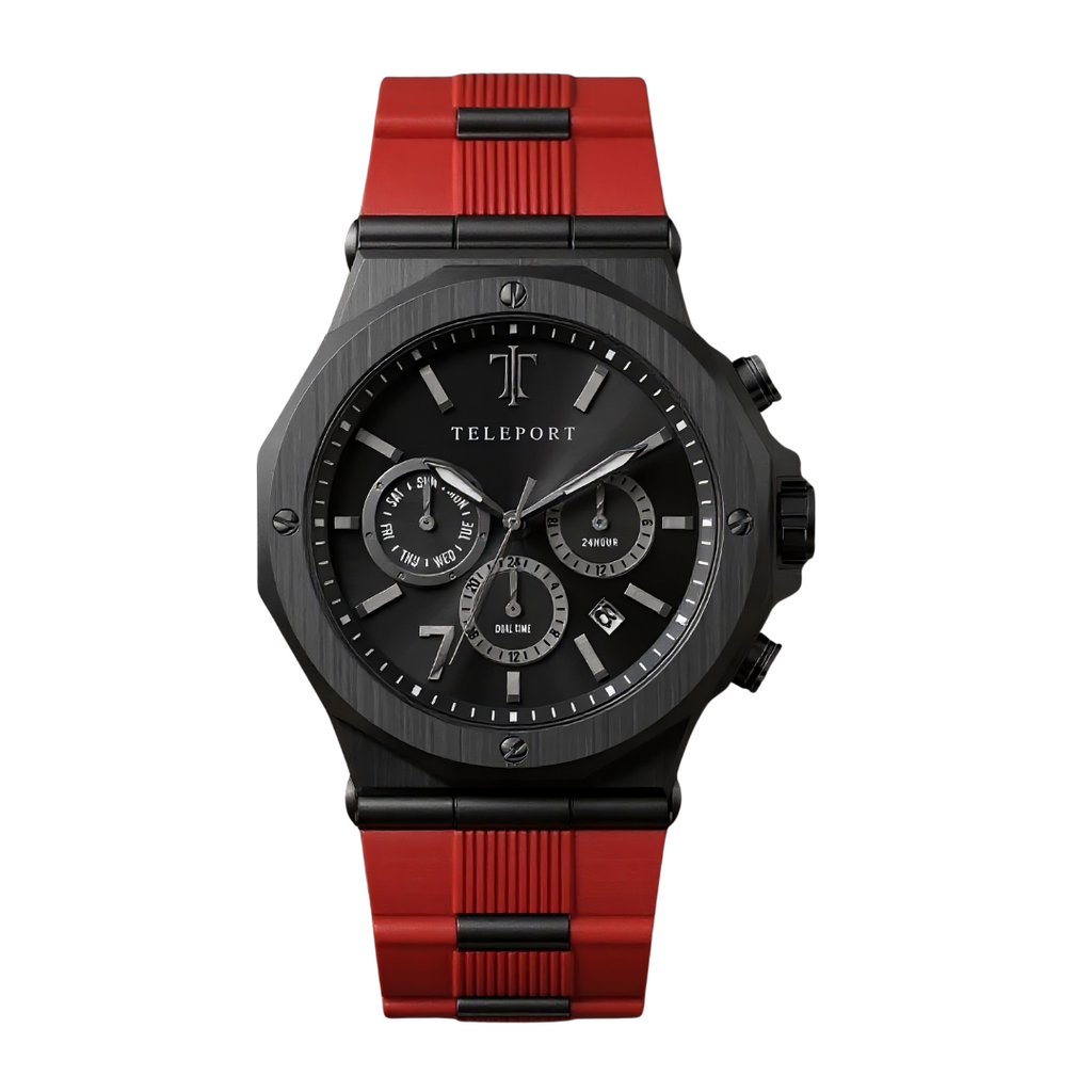 Red and black watch A-Watch™ | 35.5mm, Black with Red | Unisex Analog Watches main image 4