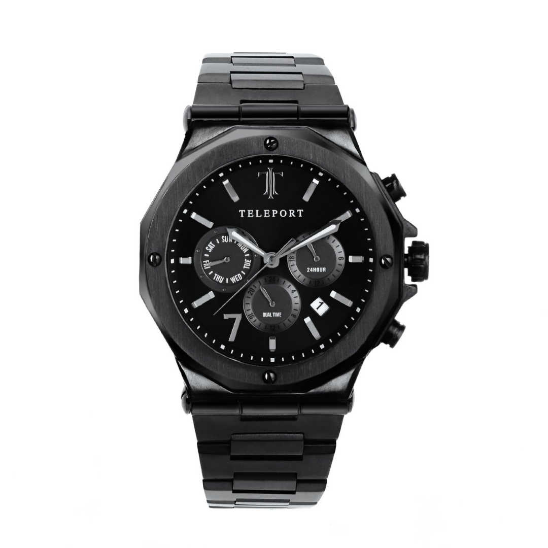 Teleport Watches | Men's Jet Black Metal Watch